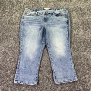 Torrid Jeans Womens 24 Blue Relaxed Capri Stretch Denim Medium Wash Casual Plus